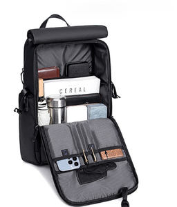 Riva Central Notebook Case Oxford y forro de poliéster impermeable con cierre de cremallera y patrón de letras - Product Image 4