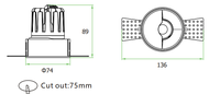 Lifong - Foco LED Empotrable COB Cuadrado Moderno Sin Marco, 10W, Regulable, para Techo, Pared, Interior, Aluminio, 90 CRI, IP20
