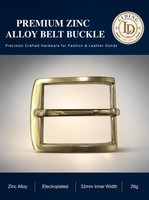 Boucle de ceinture 32 mm à une seule languette en alliage de zinc électroplaqué pour hommes, ceinture en cuir, logo personnalisé, OEM, ODM, vente en gros