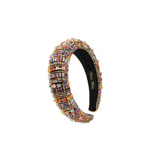 Serre-tête coloré en strass pour femme, accessoires capillaires exagérés, coiffe en éponge incrustée de diamants pour mariages et cadeaux d'anniversaire - Product Image 5
