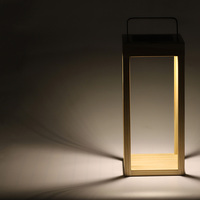 Lanterne d'extérieur pour le jardin, l'arrière-cour, le sol, l'éclairage LED, alimenté par l'énergie solaire, lanternes de chemin suspendues, cadre en bois résistant aux intempéries, style naturel