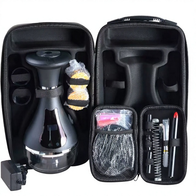 New Design Frosted Bent Light Emitting Diode Smart Hookah Charging Electric Hookah Kit