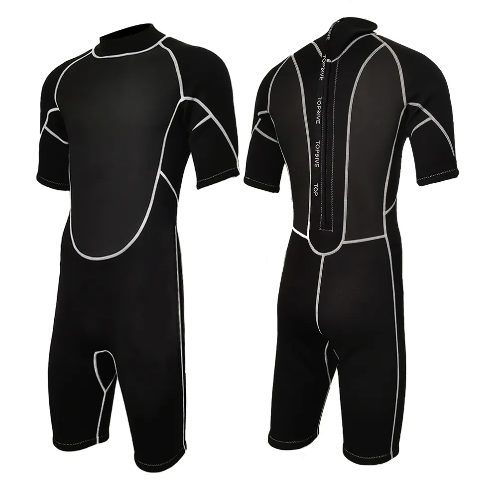 3mm Neoprene Shorty Mens Wetsuit UV-proof Short Sleeves Diving Suit for Swimming Surfing Wetsuit