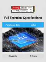 SSD Internal Laptop New Great Wall GW3300 NVMe M.2 PCIe3.0 3D NAND TLC Kecepatan Tinggi 3300MB/s Baca/2600MB/s Tulis 2TB Garansi 5 Tahun