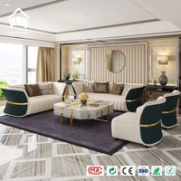 Canapés en cuir, canapé moderne rembourré de luxe, ensemble de meubles de salon, canapé modulaire sectionnel pour villa haut de gamme, penthouse