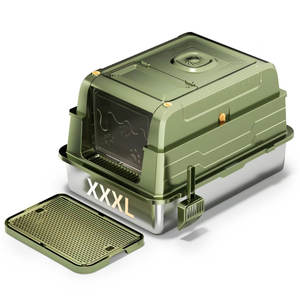 2025 XXXL Modernes Abendessen Big Space & Open Design Leicht zu reinigende Katzen toilette aus Edelstahl Spezial für Fett und Big <span class=keywords><strong>Maine</strong></span> <span class=keywords><strong>Coon</strong></span> - Product Image 3