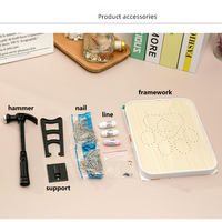 Kit de String Art DIY, Kit d'Artisanat String Art à Motifs de Dessins Animés Mignons, Cadeau de Décoration Maison Fait Main avec Dessin au Fil