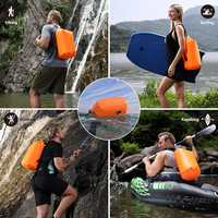 Bâche PVC pliable avec logo personnalisé 15L 500D Sac sec étanche pour activités de plein air-Kayak Camping