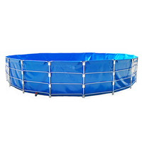 Bâche de bassin à poissons circulaire en PVC galvanisé HighGreat pour aquaculture, garantie 1 an, 2000L/heure