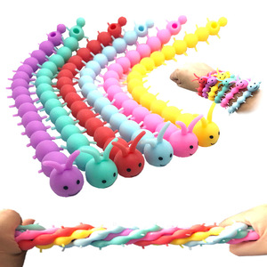 3 Gusanos Fidget Gigantes Anti-estrés – Juguete Sensorial Elástico Para Adultos Y Niños, Alivia La Ansiedad