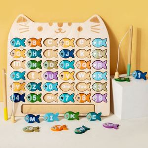 Kids Best Gift ABC Alphabet Cognitive Number Letter Learning <b>Puzzle</b> Toy Wooden Fishing <b>Game</b> for Toddlers - Product Image 2