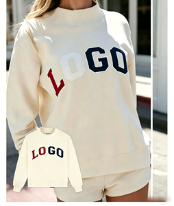 Sudadera Deportiva Casual para Mujer, Forrada para Invierno, Antiarrugas, con Bordado, Logotipo Frontal, Estilo Atlético - Product Image 1