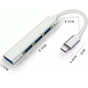 Type <b>C</b> <b>Hub</b> 4 Port USB 3.0 Aluminum Alloy Splitter For Computer Laptop Expansion - Product Image 5