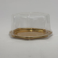 Boîte à gâteau en plastique transparent avec logo personnalisé, boîte à dessert ronde jetable transparente pour boulangerie, fête, anniversaire, vacances