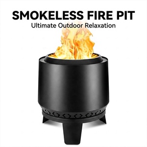 Wholesale 19 Inch Smokeless <b>Fire</b> <b>Pit</b> Outdoor <b>Wood</b> <b>Burning</b> Metal Steel Low Smoke Bonfire <b>Pit</b> with Removable Ash Pan & Cover - Product Image 1