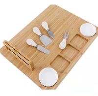 Planche à fromage pliable en stock, plateau de charcuterie portable pour fruits, pain, aliments cuits et beurre, planche de service et de découpe en bois