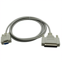 Kabel Printer Serial Moulded DB9 Female DB25 Male dengan Selubung PVC, Tembaga Bebas Oksigen untuk Printer Industri dan Mesin POS