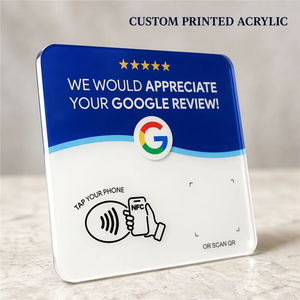 HHM Customized QR <strong>Code</strong> NFC Review Cards with NTAG213/215 Chips for Google Facebook Reviews 13.56MHz Programmable Adhesive Cards - Product Image 1