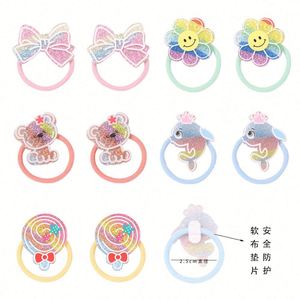 Accesorios para el Cabello de Bebés y Niñas, Estilo Europeo Americano, con Corona y Flores, de Tela, con Lazo de Dibujos Animados, No Dañan el Cabello - Product Image 5