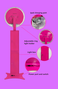 Casing Photo Booth Oval Portabel 12.9 untuk iPad Baru dengan Printer, Stand Photo Booth untuk iPad DSLR dengan Ring Light - Product Image 3