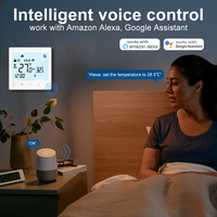 Termostato de Calefacción por Suelo Radiante Eléctrico de 16A con Control de Temperatura Digital Inteligente por WiFi y Sensor Externo para el Hogar