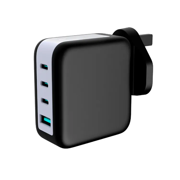 Nuevo modelo 100W 4 puertos GaN PD cargador de pared 3x USB C y USB A Cargador rápido para Notebook Pro Air, Phone 14 13,12 y más
