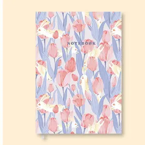 Tùy chỉnh A5/A4 mềm giấy PU da cứng Bìa vàng lá MỤC VỤ phong cách hoa thiết kế hạt B5 kích thước máy tính xách tay và Nhật Ký - Product Image 6