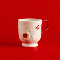 Tasses en céramique de vacances en relief de sapin de Noël de dessin animé personnalisé en gros tasses cadeau de Noël tasse à café