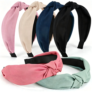 <span class=keywords><strong>Serre</strong></span>-têtes larges en satin noué pour femmes, élastiques, élégants, style bohème, accessoires capillaires pour usage quotidien, vente en gros - Product Image 3