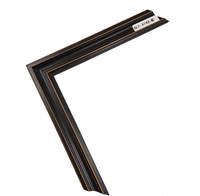 Moulure de cadre photo en bois massif 40x43mm noire avec profil fin marron pour peinture à l'huile et décoration