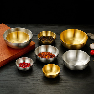 Stainless Steel Bowl SUS304 Gold Silver Home Kitchen Dishwasher Safe <b>Microwave</b> Safe <b>Small</b> Serving Bowl - Product Image 3