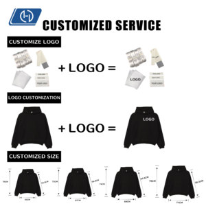 YWGH unisexe pull à capuche surdimensionné goutte épaule personnalisable Streetwear poids lourd français éponge pour l'été en gros en vrac - Product Image 3