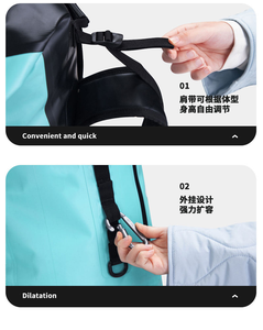 Sac étanche de voyage sportif à enroulement robuste en PVC Sac étanche pour le surf en plein air, le rafting, la randonnée en flotteur - Product Image 4