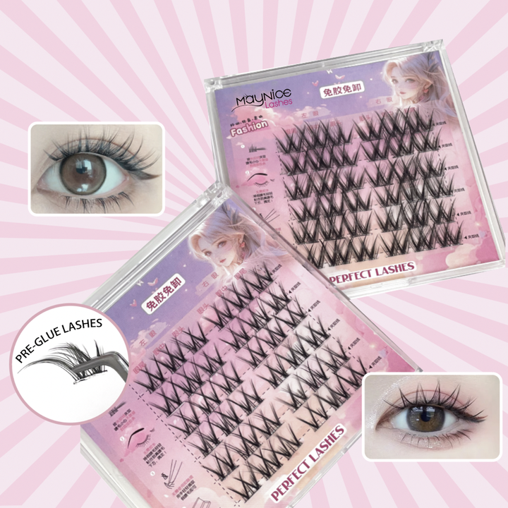 No Glue Needed Self Adhesive Cluster Lashes Natural 3D Lash Pre 