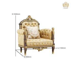 Meubles de maison ensemble de canapés anciens chaise sectionnelle chaise de salle à manger rétro style bois français italien luxe classique royal européen - Product Image 6