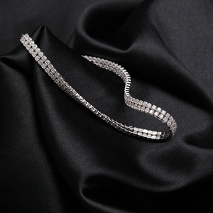 Joyería Fina, Pulsera de Plata de Ley 925 con Doble Hilera de Circonitas Cúbicas Redondas de 1.5MM, Joyería para <span class=keywords><strong>Mujer</strong></span>, Regalo para Fiestas - Product Image 3