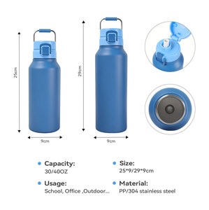 Northfox Nouveau Design Thermos à Double Paroi en Acier Inoxydable 24oz avec <span class=keywords><strong>Bouchon</strong></span> à <span class=keywords><strong>Paille</strong></span> et Poignée pour la Salle de Sport et les Voyages – Vente Flash - Product Image 2
