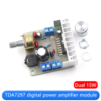 Yüksek verimlilik ile TDA7297 çift kanal 12V dijital güç amplifikatörü devre kartı modülü gürültüsüz lineer ses devresi