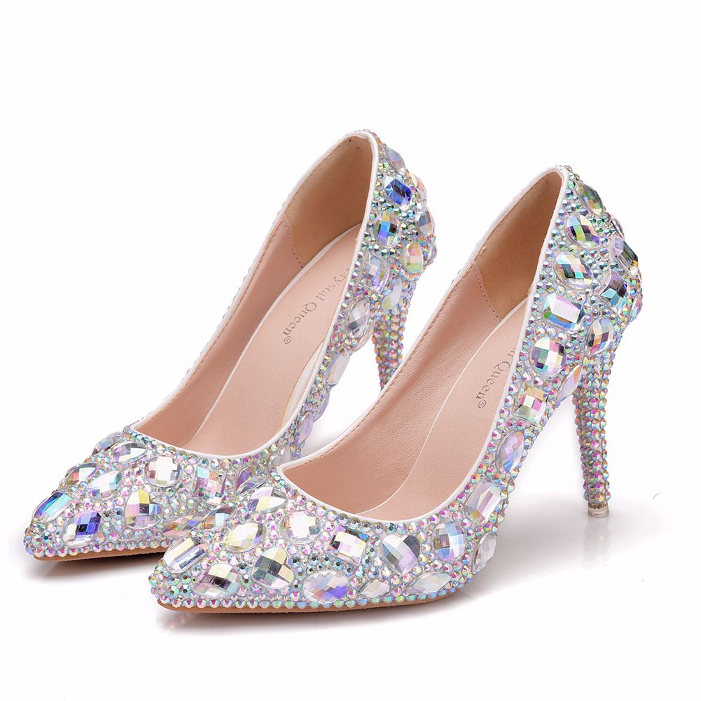 Compra Zapatos De Cenicienta Para Bodas Sparkly Bling Rhinestone Tacones  Altos Mujer Bombas Puntas Puntiagudas Zapatos De Boda 9cm Zapatos Nupciales  Baratos Barato | Entrega Rápida Y Calidad | Es.Dhgate