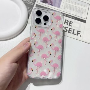 Đơn Giản Màu Hồng <span class=keywords><strong>Flamingo</strong></span> Mô Hình Điện Thoại Trường Hợp Đối Với iPhone 16 15 14 12 13 Drop Resistance Vỏ Điện Thoại Di Động - Product Image 3