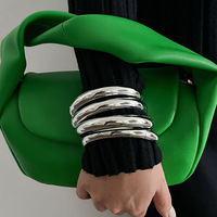 Bracelet manchette empilable en or massif Luoyan Fashion Design pour femme – Bijou minimaliste pour le quotidien et les soirées