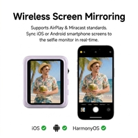 Pantalla Magnética para Selfies, Transmisión Inalámbrica de Pantalla, Control Remoto con Obturador, Transmisión WiFi 5G