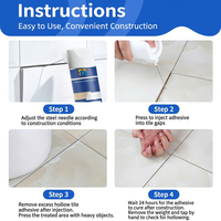 Adhésif de réparation pour carrelage à base d'eau 650ml, inodore, injection par pulvérisation, séchage rapide, forte adhérence pour carrelage mural et de sol, marbre