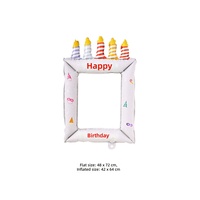 Cadre photo Joyeux Anniversaire en forme de ballon, ballon cadre photo selfie pour fête d'anniversaire, accessoire de photomaton, certifié BSCI