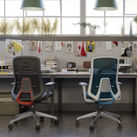Chaise de bureau SITSTAR, dossier moyen, support lombaire réglable, chaise de bureau ergonomique en maille pour le personnel, chaise de bureau pour projets ODM