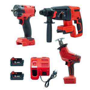 Perkakas Listrik Tanpa Kabel 3IN1 Heavy Duty Combo Kit Impact Wrench Bor Gergaji Saber Baterai Lithium 5.0Ah untuk Pekerjaan Konstruksi dan Perbaikan - Product Image 1