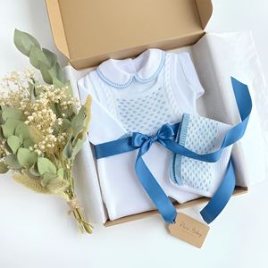 Mameluco de Algodón Estilo Español <span class=keywords><strong>para</strong></span> Recién Nacido con Gorro Bordado, Cuello y Pies Incluidos, Traje de Una Pieza Personalizado - Product Image 2