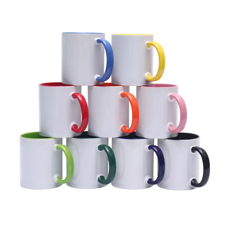 Sac personnalisé deux couleurs chauffe-café porcelaine os fin chine tasses à café en vrac tasses de luxe tasses de noël