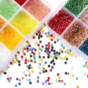 Cuentas de cristal de 3 mm, redondas y planas, sueltas, para la fabricación de joyas, pulseras, collares, pendientes, colgantes, manualidades, juego de 10 compartimentos. - Product Image 1