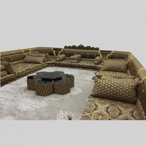 Estilo otomano árabe Majlis Oriental piso asientos sofá lana alfombra cortina Mesa conjunto 25cm altura sentada muebles para el hogar - Product Image 2